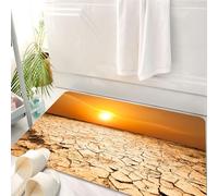 HKPOEQ Alfombrilla de Baño de Microfibra, Tapete para Puerta y Mascotas, Súper Grueso y Absorbente,Desierto, Tierra Seca y Clima cálido Tema climático Sol Paisaje Rural árido, Arena Marró,50 x 80 cm