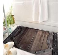 HKPOEQ Alfombrilla de Baño de Microfibra, Tapete para Puerta y Mascotas, Súper Grueso y Absorbente,Diseño de Escudo, Escudo con Borde de Metal, combina Madera y Metal para darle un Aspect,50 x 80 cm