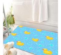 HKPOEQ Alfombrilla de Baño de Microfibra, Tapete para Puerta y Mascotas, Súper Grueso y Absorbente,Diseño de Patito Amarillo, diseño repetitivo de Patito Amarillo de Estilo de Dibujos ani,50 x 80 cm