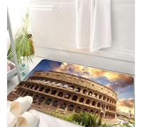 HKPOEQ Alfombrilla de Baño de Microfibra, Tapete para Puerta y Mascotas, Súper Grueso y Absorbente,El Coliseo de Roma, el anfiteatro Romano, se Alza majestuoso bajo un Cielo Nublado con m,50 x 80 cm