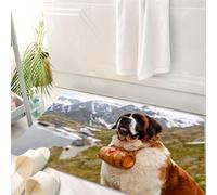 HKPOEQ Alfombrilla de Baño de Microfibra, Tapete para Puerta y Mascotas, Súper Grueso y Absorbente,El Perro y Las montañas Son Dos Hermosos Regalos Que Dios Nos DIO.,50 x 80 cm