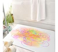 HKPOEQ Alfombrilla de Baño de Microfibra, Tapete para Puerta y Mascotas, Súper Grueso y Absorbente,Fondo Abstracto de geometría Sagrada. Alquimia, religión, filosofía, espiritualidad, sím,50 x 80 cm