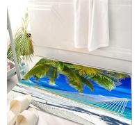 HKPOEQ Alfombrilla de Baño de Microfibra, Tapete para Puerta y Mascotas, Súper Grueso y Absorbente,Hamaca bajo Palmeras de Coco en Playa Tropical, Relájese en Las tranquilas hamacas CAS,50 x 80 cm