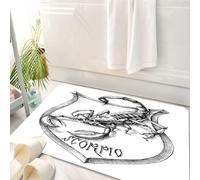 HKPOEQ Alfombrilla de Baño de Microfibra, Tapete para Puerta y Mascotas, Súper Grueso y Absorbente,Heráldica del escorpión, Signo Zodiacal de Escorpio,50 x 80 cm