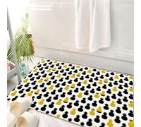 HKPOEQ Alfombrilla de Baño de Microfibra, Tapete para Puerta y Mascotas, Súper Grueso y Absorbente,Ilustración con temática de escapada exótica en Amarillo y Negro, Comida Fresca de veran,50 x 80 cm