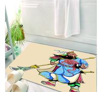 HKPOEQ Alfombrilla de Baño de Microfibra, Tapete para Puerta y Mascotas, Súper Grueso y Absorbente,Ilustración Vibrante de una Figura mítica de la Historia China, con llamativas túnicas a,50 x 80 cm