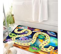 HKPOEQ Alfombrilla de Baño de Microfibra, Tapete para Puerta y Mascotas, Súper Grueso y Absorbente,Juego de Mesa Odisea del Espacio, imágenes de Juegos de Mesa con temática de Naves espac,50 x 80 cm