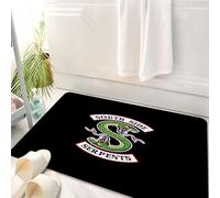 HKPOEQ Alfombrilla de Baño de Microfibra, Tapete para Puerta y Mascotas, Súper Grueso y Absorbente,Logotipo de Serpiente y Serpiente S, Serpiente con Serpiente Verde en el Lado Sur, símbo,50 x 80 cm