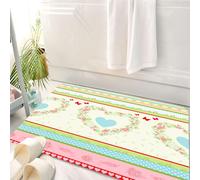 HKPOEQ Alfombrilla de Baño de Microfibra, Tapete para Puerta y Mascotas, Súper Grueso y Absorbente,Mariposas y Rayas Rosas, Flores e ctos encantadores, Rosas, Corazones y Mariposas, marip,50 x 80 cm