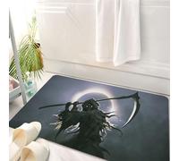 HKPOEQ Alfombrilla de Baño de Microfibra, Tapete para Puerta y Mascotas, Súper Grueso y Absorbente,Muerte del Eclipse y Muerte de la Hoz, el Dios de la Muerte en la Tenue luz del Sol,50 x 80 cm