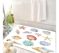 HKPOEQ Alfombrilla de Baño de Microfibra, Tapete para Puerta y Mascotas, Súper Grueso y Absorbente,Náutica, Colección de Diferentes Tipos de Conchas Vieiras Moluscos Verano Criaturas exót,50 x 80 cm