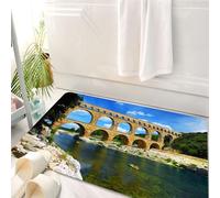 HKPOEQ Alfombrilla de Baño de Microfibra, Tapete para Puerta y Mascotas, Súper Grueso y Absorbente,Paisaje, Antigua muralla Romana de la Ciudad al Sur de Francia Arco,50 x 80 cm