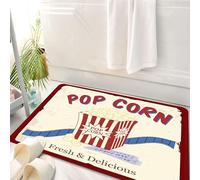 HKPOEQ Alfombrilla de Baño de Microfibra, Tapete para Puerta y Mascotas, Súper Grueso y Absorbente,Palomitas de maíz con Tira de película y entradas de Cine en un Cartel Grunge Vintage il,50 x 80 cm