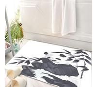 HKPOEQ Alfombrilla de Baño de Microfibra, Tapete para Puerta y Mascotas, Súper Grueso y Absorbente,Panda, Oso Panda Gigante Sentado en el zoológico. Pintura Tradicional China. Imagen Mono,50 x 80 cm