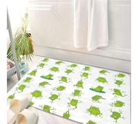 HKPOEQ Alfombrilla de Baño de Microfibra, Tapete para Puerta y Mascotas, Súper Grueso y Absorbente,Patrón sin Costuras Original y Moderno príncipe o Princesa Rana,50 x 80 cm