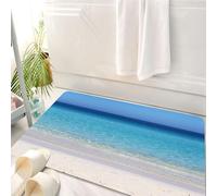 HKPOEQ Alfombrilla de Baño de Microfibra, Tapete para Puerta y Mascotas, Súper Grueso y Absorbente,Playa Tranquila con Aguas Azul Cielo y Arena prístina, un Vistazo al paraíso co, Playa s,50 x 80 cm