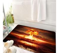 HKPOEQ Alfombrilla de Baño de Microfibra, Tapete para Puerta y Mascotas, Súper Grueso y Absorbente,Potente explosión de una Bomba Nuclear en el océano. Guerra Nuclear. Alta resolución.,50 x 80 cm