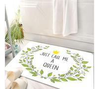 HKPOEQ Alfombrilla de Baño de Microfibra, Tapete para Puerta y Mascotas, Súper Grueso y Absorbente,Reina, Ramas de Corona con Letras Solo llámame Reina pequeña,50 x 80 cm