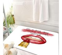 HKPOEQ Alfombrilla de Baño de Microfibra, Tapete para Puerta y Mascotas, Súper Grueso y Absorbente,Remedio para un Mal día: Cómo los labiales transforman emociones con Trazos de Color,50 x 80 cm