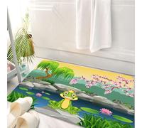 HKPOEQ Alfombrilla de Baño de Microfibra, Tapete para Puerta y Mascotas, Súper Grueso y Absorbente, Rey, Conte de fées inspiré Mignon Petit Prince grenouille près du lac Sur le,50 x 80 cm