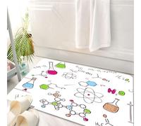 HKPOEQ Alfombrilla de Baño de Microfibra, Tapete para Puerta y Mascotas, Súper Grueso y Absorbente,sición química educativa Dibujada a Mano en Estilo Doodle con moléculas de átomos Flas,50 x 80 cm