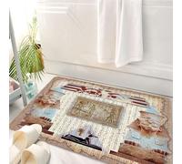 HKPOEQ Alfombrilla de Baño de Microfibra, Tapete para Puerta y Mascotas, Súper Grueso y Absorbente,Tapiz de los Antiguos Dioses egipcios faraón y jeroglíficos, La Figura Sagrada, Arte del,50 x 80 cm