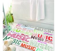HKPOEQ Alfombrilla de Baño de Microfibra, Tapete para Puerta y Mascotas, Súper Grueso y Absorbente,Tipografía Musical Moderna, Ritmo, armonía acústica.,50 x 80 cm