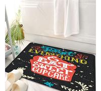 HKPOEQ Alfombrilla de Baño de Microfibra, Tapete para Puerta y Mascotas, Súper Grueso y Absorbente,Todo y Come un Dulce Pastel. Póster cafetería o diseño para la Carta de po,50 x 80 cm