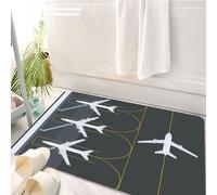 HKPOEQ Alfombrilla de Baño de Microfibra, Tapete para Puerta y Mascotas, Súper Grueso y Absorbente,Tres Aviones atracados en pasarelas de embarque y una Calle de rodaje destacan Las Opera,50 x 80 cm