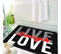 HKPOEQ Alfombrilla de Baño de Microfibra, Tapete para Puerta y Mascotas, Súper Grueso y Absorbente,Vive, ríe, ama, Diferentes Palabras de sabiduría de la época Victoriana Antigua,50 x 80 cm