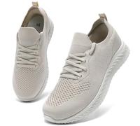 HKR Zapatillas deportivas para mujer, transpirables, ligeras, para correr, para el tiempo libre, Taupe Nuevo, 42 EU