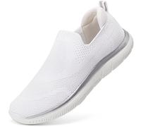 HKR Zapatos Mujer Sin Cordones con Memory Foam Comodas Arch Zapatillas Casual Zapato Caminar y Tenis Blancas 38 EU