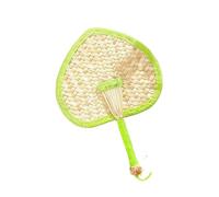 HKSDKABOP Abanico refrescante de bambú trenzado, Heart Peach Shaped Bamboo Straw Fan(Color4)