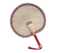 HKSDKABOP Abanico refrescante de bambú trenzado, Heart Peach Shaped Bamboo Straw Fan(Color5)