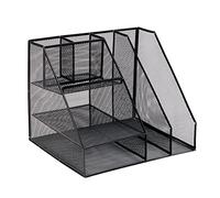 HKSDKABOP Archivo de la revista Metal, Metal Mesh File Organizer Black Desktop Storage 31x25.5x25.5cm