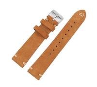 HKSDKABOP cinturón de cuero de cuero, Correa de reloj de piel de ante suave con cierre de resorte y liberación rápida, varios tamaños, multicolor(Light Brown,19mm)