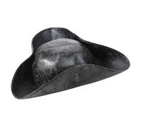 HKSICHENGKEJIUK Sombrero de pirata para adultos, hombres y mujeres, vintage, disfraz de capitán pirata, gorra de piel sintética, sombrero de tricornio, disfraz de Halloween, colonial, medieval