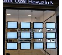 HKSIGN - Marco de fotos horizontal A4 de 8.5 x 11 pulgadas para colgar en ventana de bienes raíces, publicidad, oficina, LED, tienda (3 filas horizontales A4)