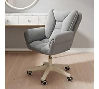 Hktarizona Sillón Giratorio sillón de Maquillaje sillón de Maquillaje Regulable en Altura Giratorio 360° con Ruedas reposabrazos tapizados Moderno Gris Rosa Blanco 52x43x85 cm(Gray)