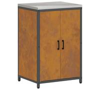 HKTMGDNG Armario de cocina para exteriores, acero inoxidable | Armario auxiliar de acero resistente con 2 puertas para cocina, patio y comedor. Gran espacio para accesorios de barbacoa.