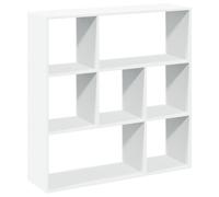 HKTMGDNG Estantería con 7 compartimentos de madera, color blanco, 102 x 29 | Estantería versátil con 7 compartimentos abiertos para salón, dormitorio u oficina. Se puede ajustar horizontal y