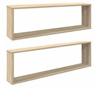 HKTMGDNG Juego de 2 estantes de pared de roble Sonoma, 100 x 15 x 30 cm | Moderno cubo flotante para sala de estar y dormitorio. Ideal como elegante estante para libros y decoración.