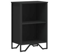 HKTMGDNG Librería de pie, color negro, 50 x 31 x 74,5 cm, armario auxiliar | Organizador de archivos compacto con 2 compartimentos abiertos y patas de metal para sala de estar, pasillo o decoración de