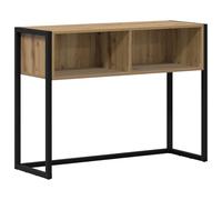 HKTMGDNG Mesa auxiliar de diseño industrial, mesa consola artesanal, roble, mesa de pasillo de madera y acero, robusta mesa para salón, pasillo e interior, 100 x 36 x 75 cm