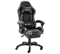 HKTMGDNG Silla de gaming con reposapiés ergonómico silla de jefe camuflaje | Cómoda silla giratoria para estudio y habitación juvenil con función reclinable, altura ajustable y acolchado grueso.