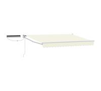 HKTMGDNG Toldo Eléctrico Extensible con Solar 3,5 x 2 m Crema Blanco | Práctico parasol para patio y jardín con panel solar, manivela y marco rígido de aluminio en color crema blanco.