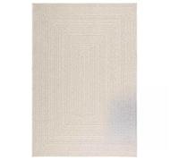 HKTMGDNG ZIZUR - Alfombra (140 x 200 cm, aspecto de yute), color crema | Alfombra impermeable de aspecto natural para terraza, balcón y sala de estar. Polipropileno de fácil cuidado y secado rápido.
