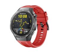 HKTS Correa de reloj inteligente de 22 mm para Huawei Watch GT 5 Pro Pulsera de silicona oficial de 46 mm para Huawei Watch GT 5 Pro Correa de reloj deportiva suave(Red)