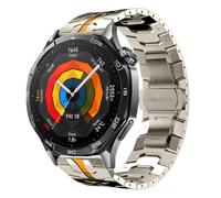 HKTS Para Huawei Watch GT5 46mm correa de Metal pulsera de negocios 22mm para Huawei Watch GT 46mm/GT2e/GT3 46mm correas de reloj de acero inoxidable(Titanium Orange 2)