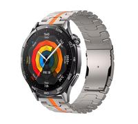 HKTS Para Huawei Watch GT5 46mm correa de Metal pulsera de negocios 22mm para Huawei Watch GT 46mm/GT2e/GT3 46mm correas de reloj de acero inoxidable(Titanium Orange 1)